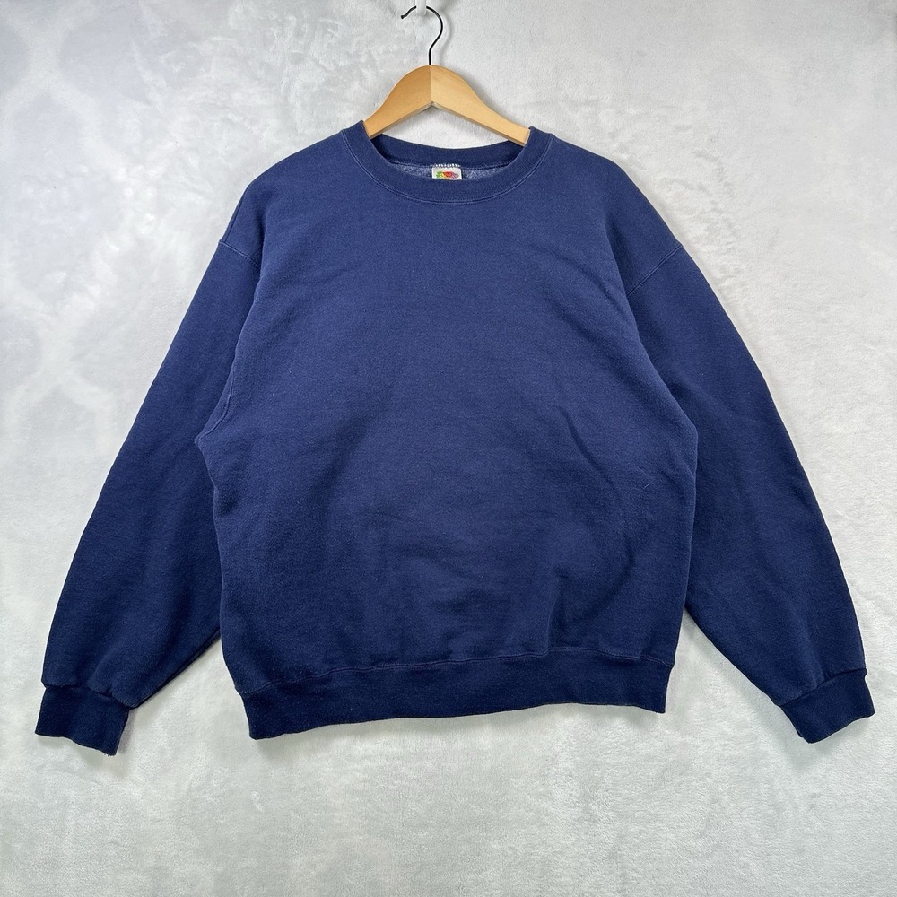 Vintage 2000'S Fruit of the Loom Ladies' plain blank sweatshirt Mens Size Medium